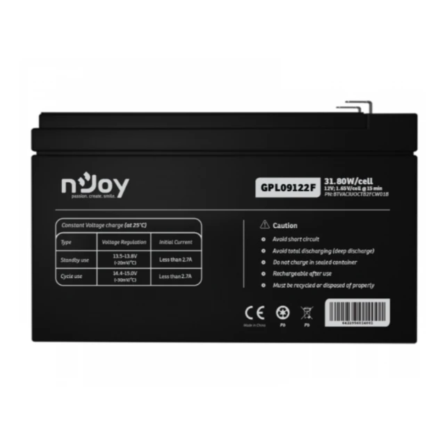 NJOY GPL09122F baterija za UPS 12V 9Ah (BTVACIUOCTB2FCW01B) 