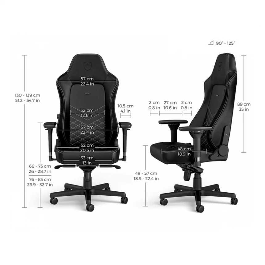 NOBLECHAIRS HERO Gaming stolica crno-platinum bela