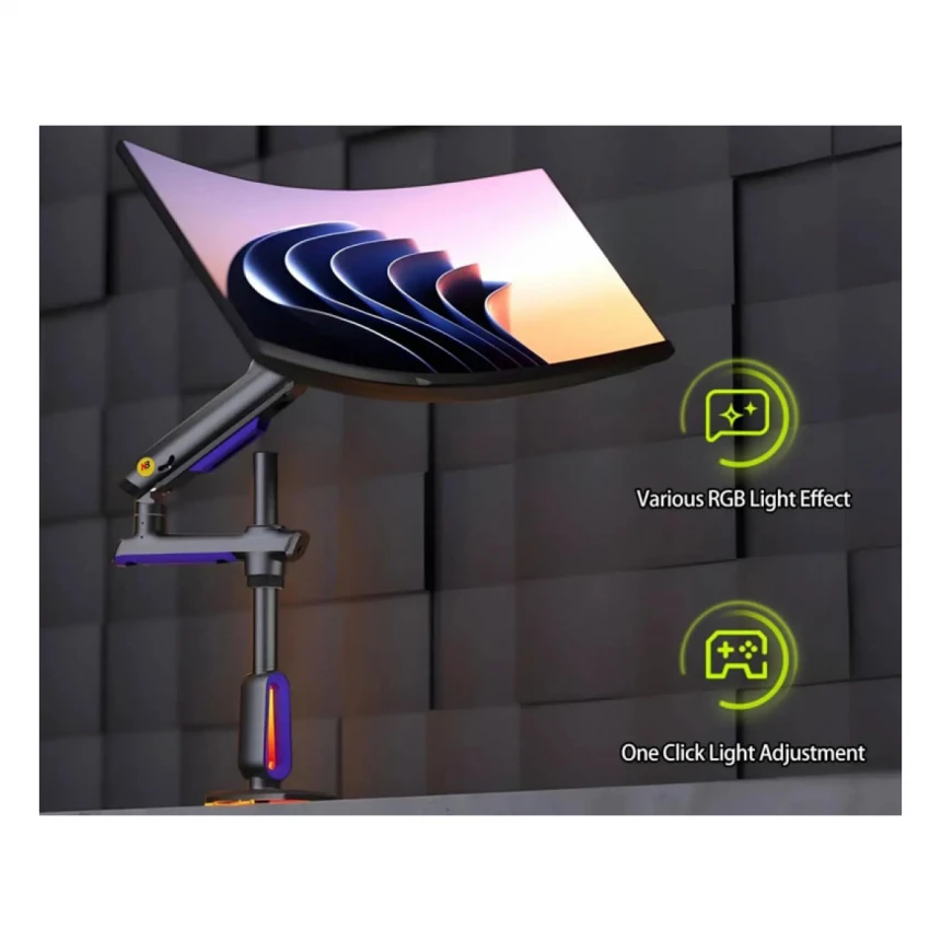 NORTH BAYOU G80 Gaming stoni nosač za monitor mat crni 