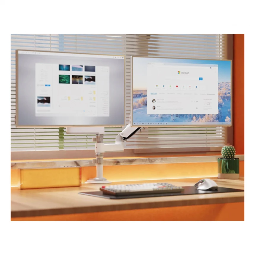 NORTH BAYOU H180 stoni nosač za dva monitora beli 17-27 inča 