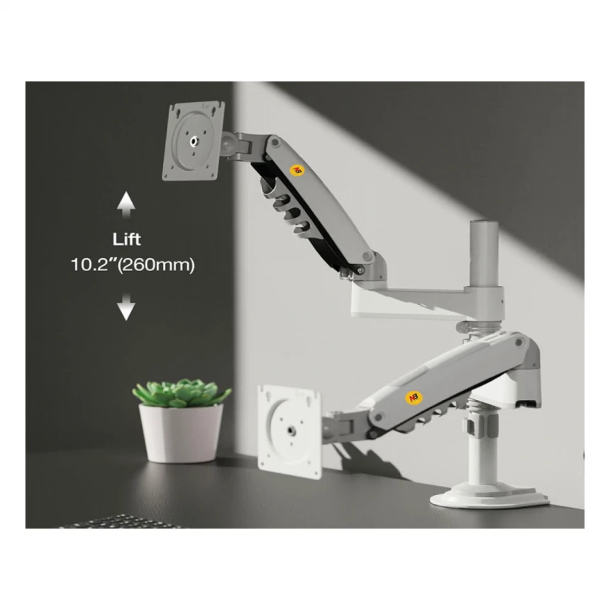 NORTH BAYOU H180 stoni nosač za dva monitora beli 17-27 inča 