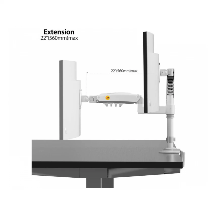 NORTH BAYOU H180 stoni nosač za dva monitora beli 17-27 inča 