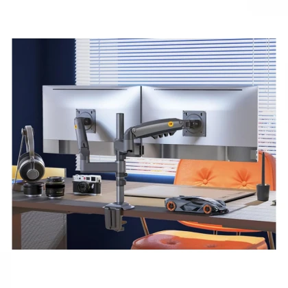 NORTH BAYOU H180 stoni nosač za dva monitora mat crni 17-27 inča 