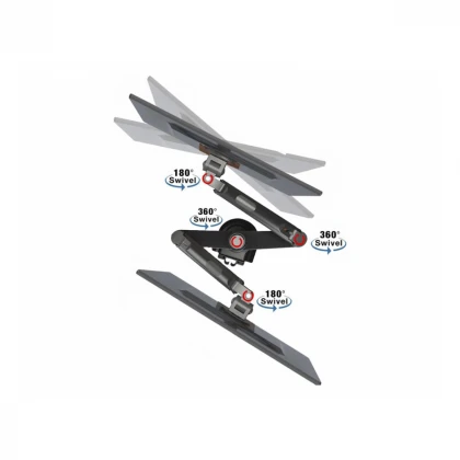 NORTH BAYOU H180 stoni nosač za dva monitora mat crni 17-27 inča 