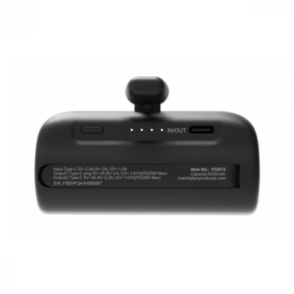 Powerbank Manhattan 102612 5000mAh 20W/Black/USB-C