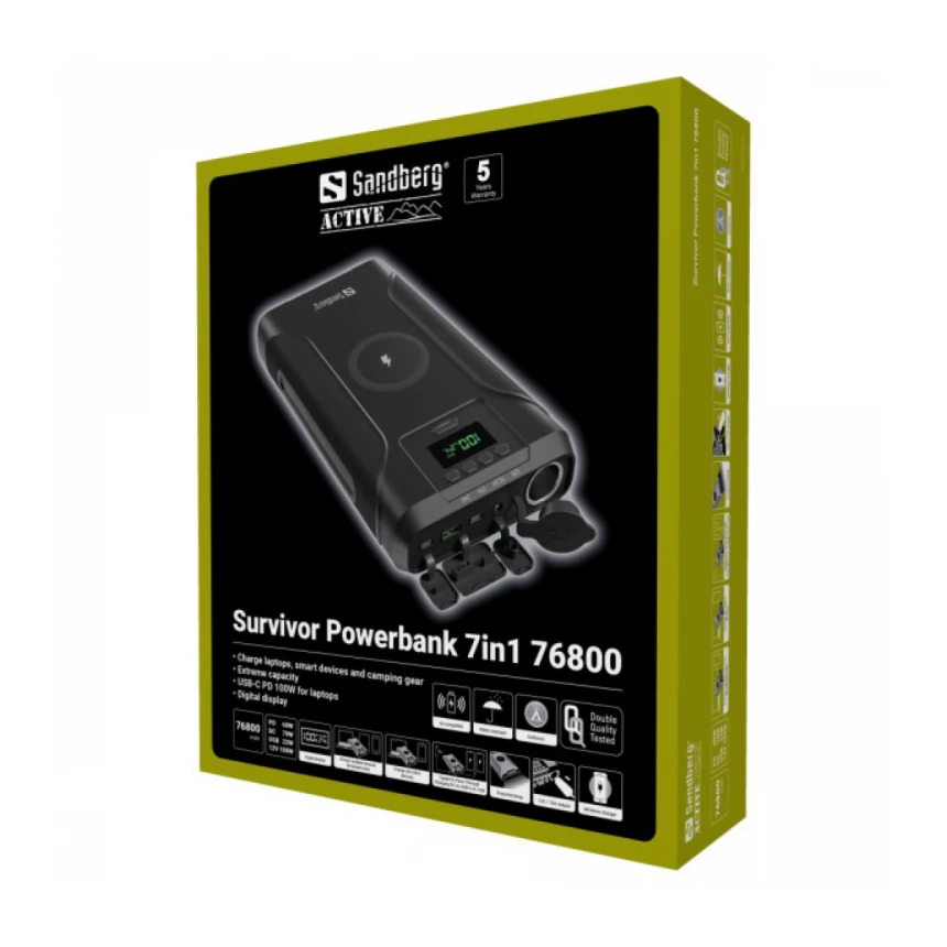 Powerbank Sandberg Survivor 7u1 421-15 76800mAh 60W PD
