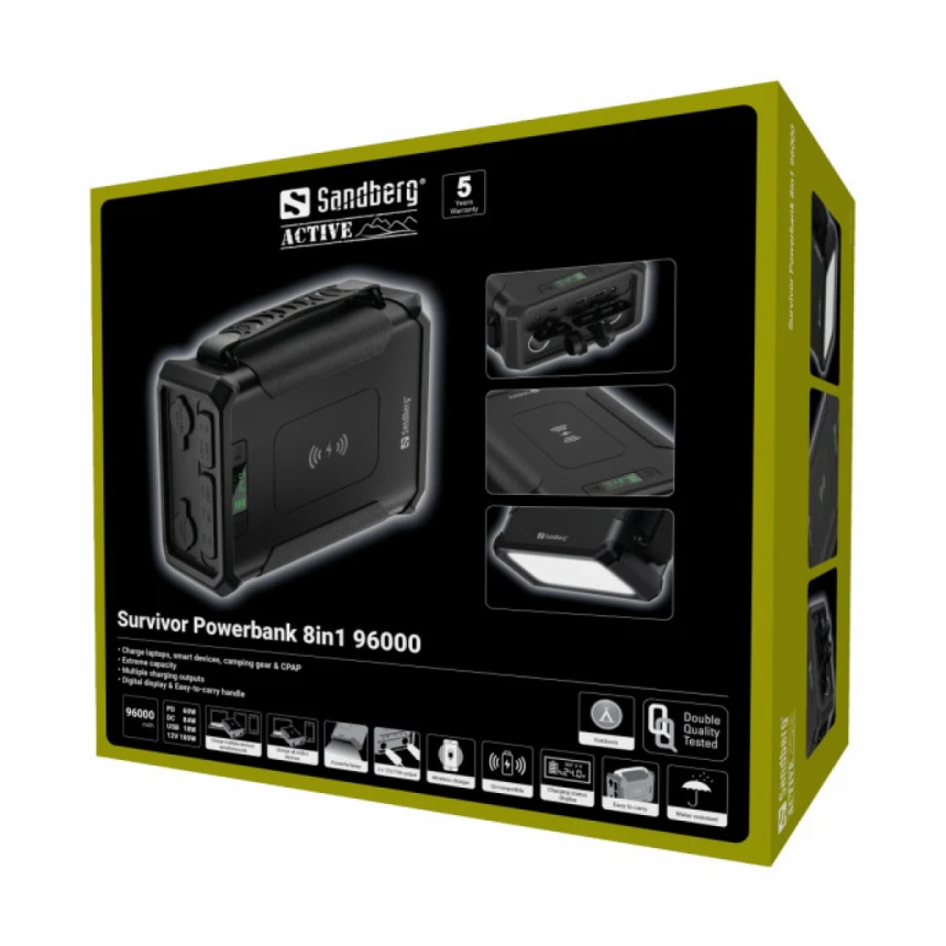 Powerbank Sandberg SURVIVOR USB-C/A/PD/DC 12V 420-78 96000mAh PD60W