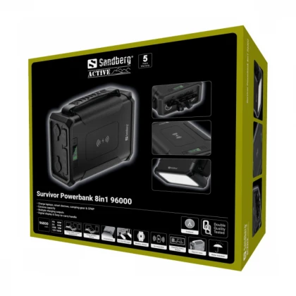 Powerbank Sandberg SURVIVOR USB-C/A/PD/DC 12V 420-78 96000mAh PD60W