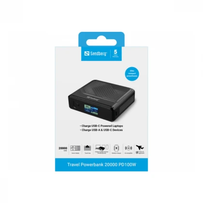 Powerbank Sandberg Travel 421-25 20000mAh PD100W/bežično punjenje