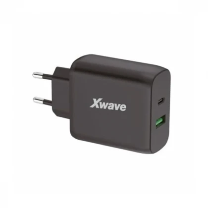 Punjač Xwave GaN45-AC USB-A+USB-C crni