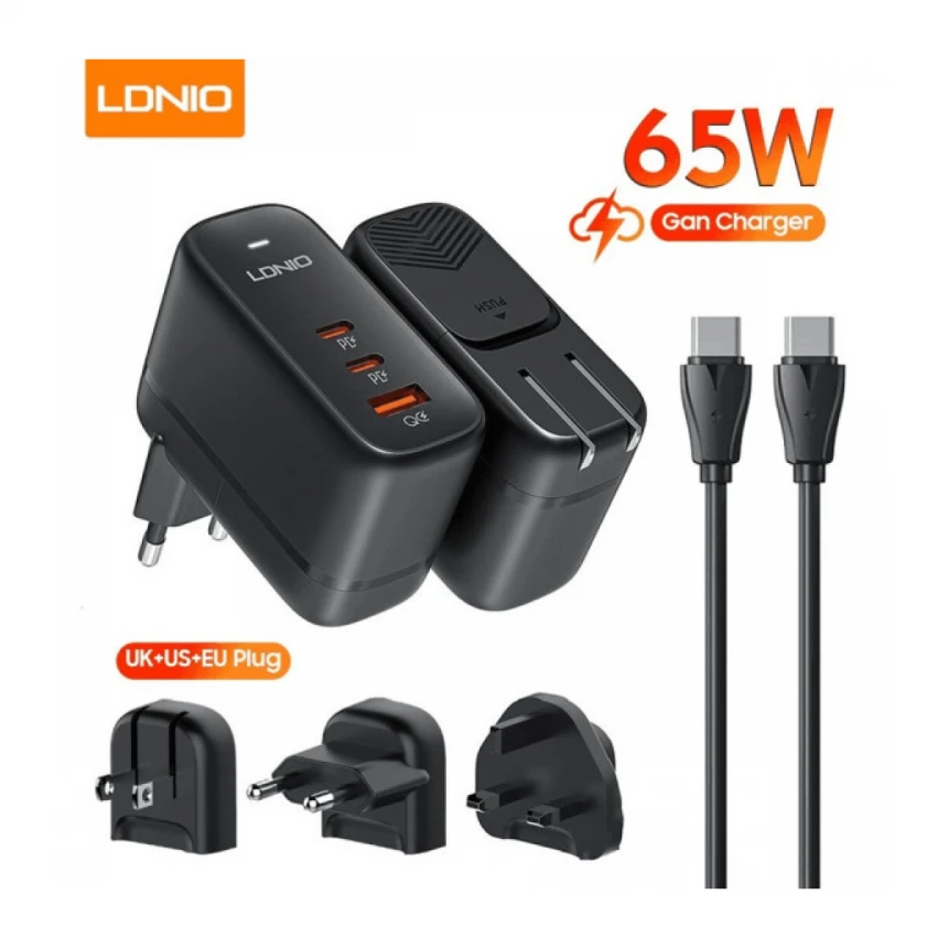 Punjač za laptop USB-C 65W Q366 GaN QC3.0, 2xPD3.0/209777