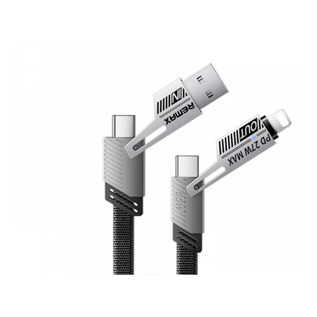 REMAX RC-C189  USB A+C na USB C+Lightning 2u2 65W 1m data kabl crni 