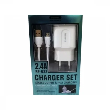 REMAX Strujni FAST punjač 2,4A 2x USB+ TIP C kabl 1m beli 