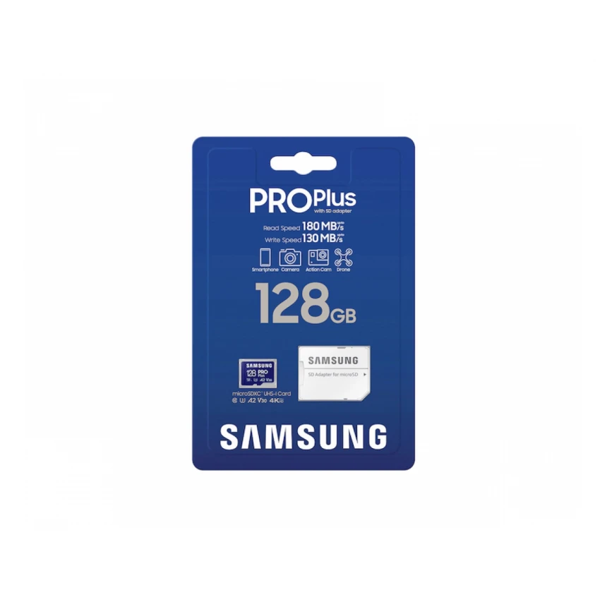 SAMSUNG Memorijska kartica PRO PLUS MicroSDXC 128GB U3 Blue + SDXC Adapter MB-MD128SB