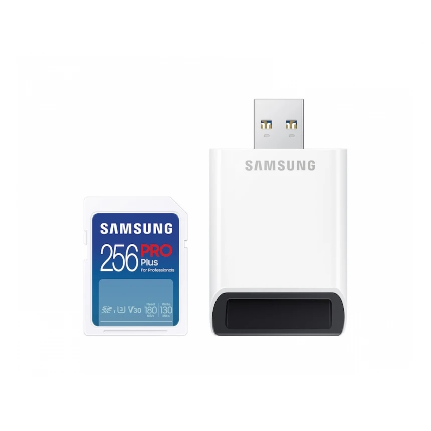 SAMSUNG Memorijska kartica PRO PLUS Full Size SDXC 256GB U3 + Card Reader MB-SD256SB 