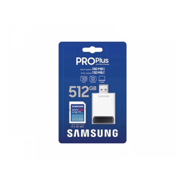 SAMSUNG Memorijska kartica PRO Plus Full Size SDXC 512GB U3 + Card Reader MB-SD512SB 