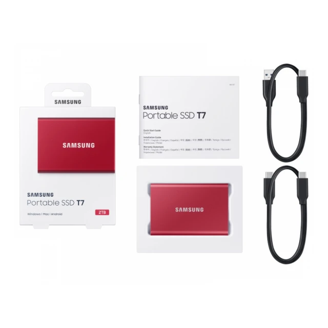 SAMSUNG Portable T7 2TB crveni eksterni SSD MU-PC2T0R 