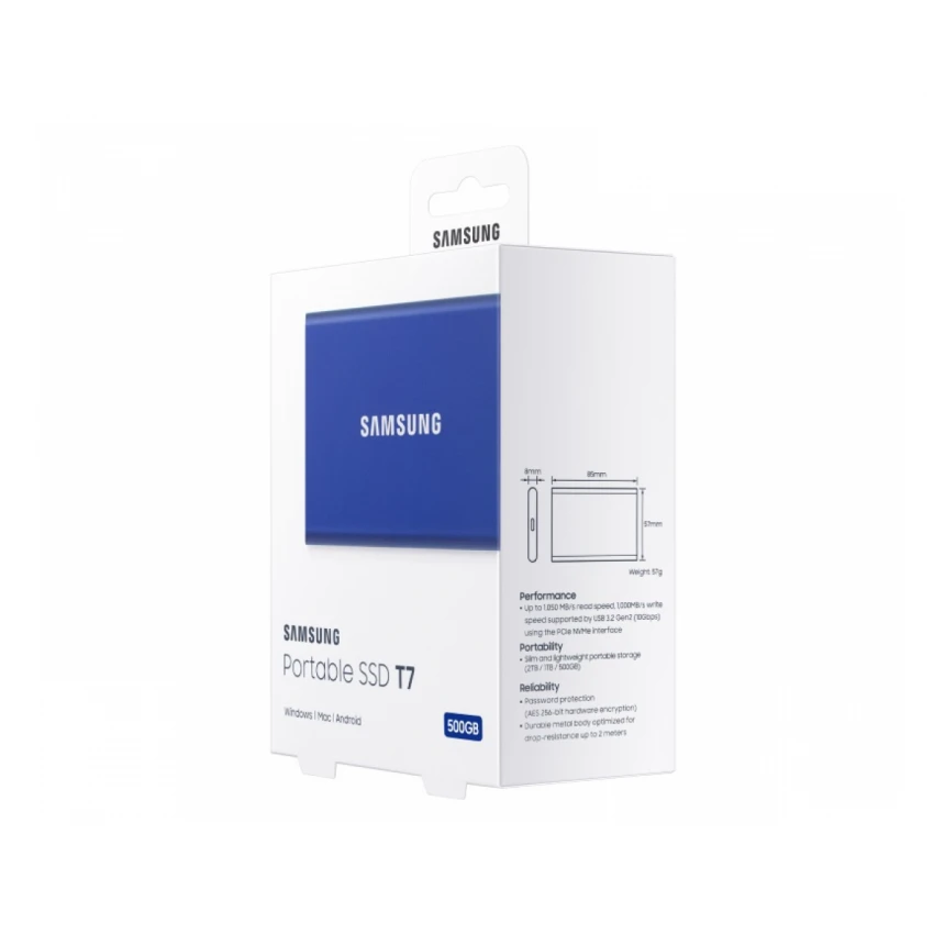 SAMSUNG Portable T7 500GB plavi eksterni SSD MU-PC500H 