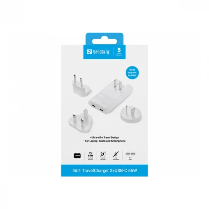 Sandberg 4in1 TravelCharger 2xUSB-C/A 65W 441-68