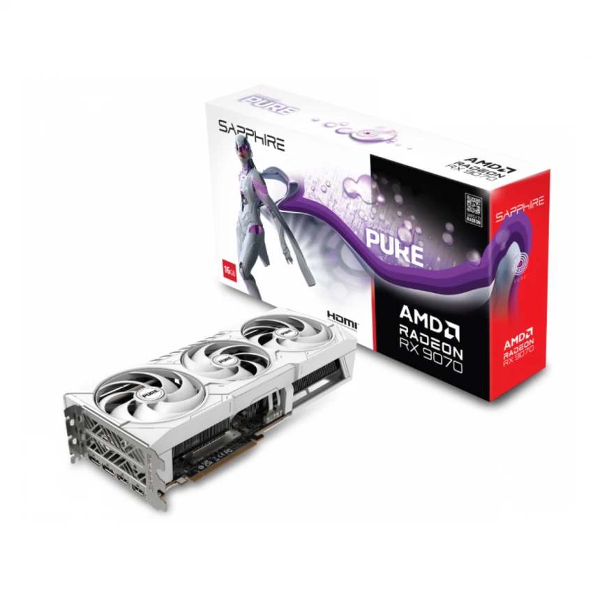 SAPPHIRE AMD Radeon RX 9070 16GB 256bit PURE RX 9070 GAMING OC 16GB (11349-02-20G) grafička karta