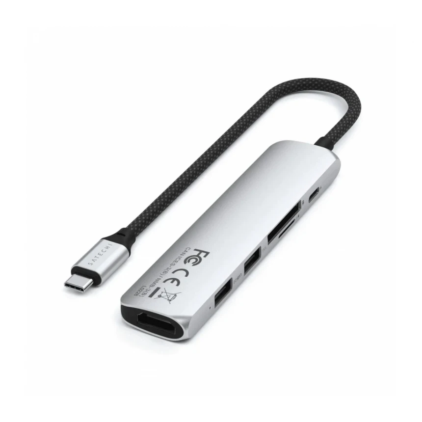 Satechi 6-in-1 USB-C Slim Multiport Adapter - Silver