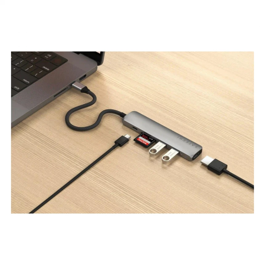 Satechi 6-in-1 USB-C Slim Multiport Adapter - Space Grey