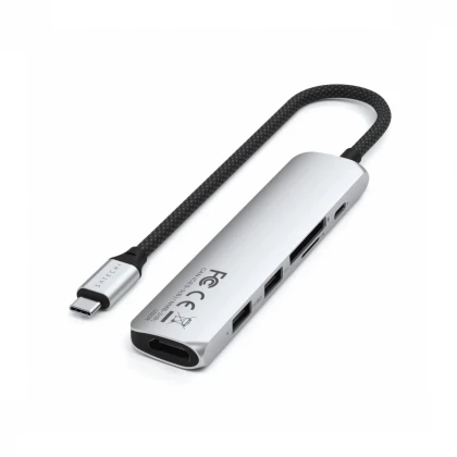 Satechi 6-in-1 USB-C Slim Multiport Adapter - Silver