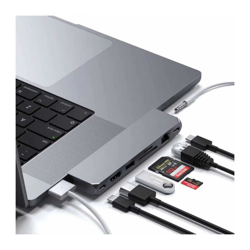Satechi Pro Hub Max (1xUSB4,1x HDMI 4K 60Hz,1xUSB-A3.0,1x micro/SD,1xEthernet,1xUSB-C,1xAudio) - Space Grey
