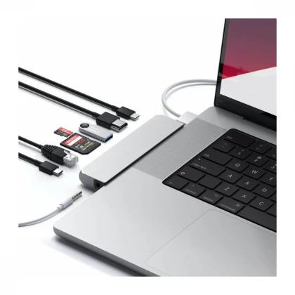 Satechi Pro Hub Max (1xUSB4,1x HDMI 4K 60Hz,1xUSB-A3.0,1x micro/SD,1xEthernet,1xUSB-C,1xAudio) - Silver