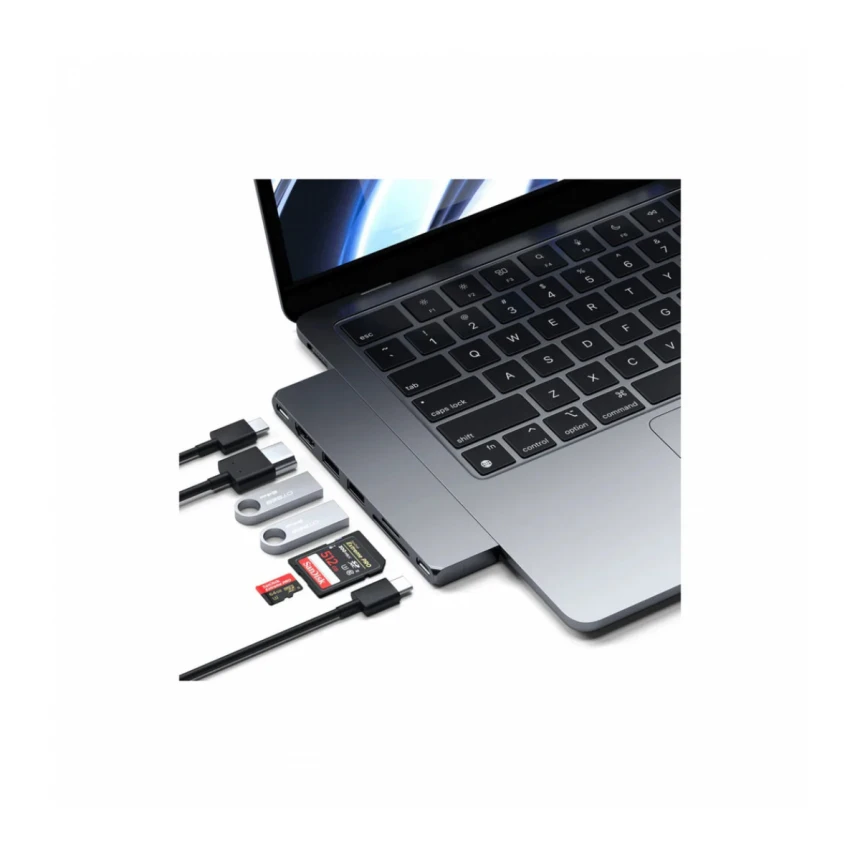 Satechi PRO HUB SLIM (1xUSB4,1xHDMI,2xUSB-A,SD/MicroSD,UHS-I up to 104MB/s, SD/SDHC/SDXC up to 2TB,1xUSB-C) - Space Grey