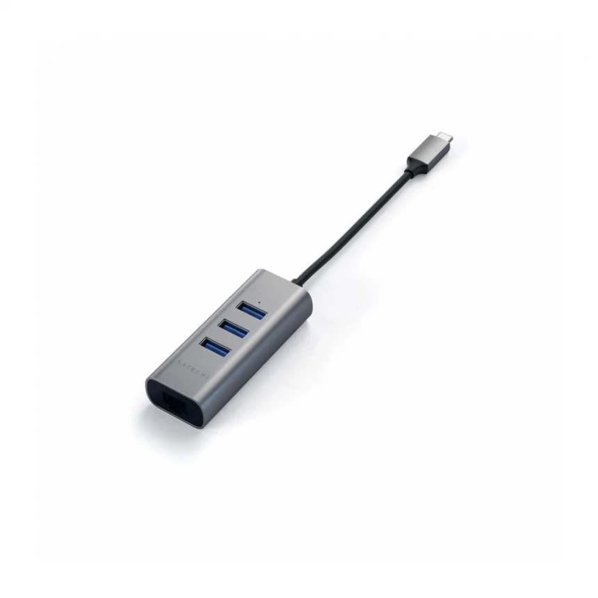 Satechi TYPE-C 2-in-1 3 Port USB 30 Hub &amp; Ethernet - Space Gray