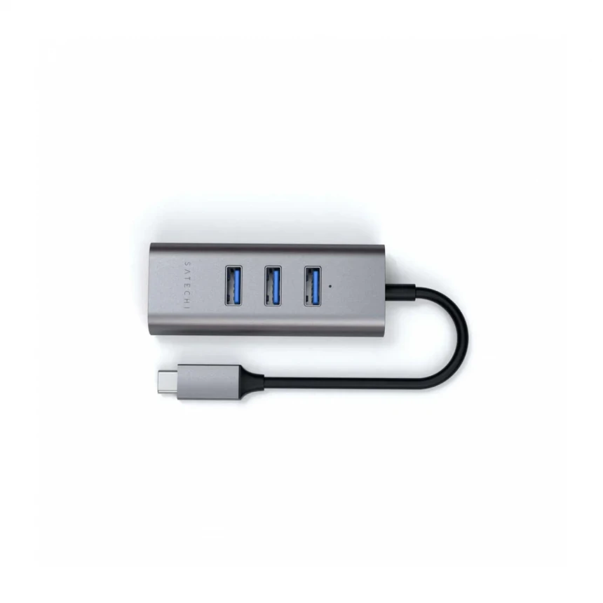 Satechi TYPE-C 2-in-1 3 Port USB 30 Hub &amp; Ethernet - Space Gray