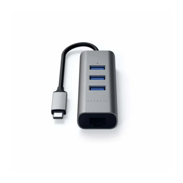 Satechi TYPE-C 2-in-1 3 Port USB 30 Hub &amp; Ethernet - Space Gray