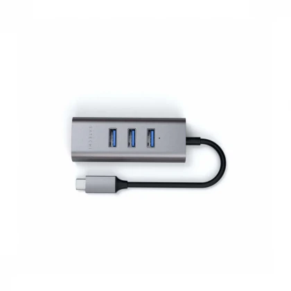 Satechi TYPE-C 2-in-1 3 Port USB 30 Hub &amp; Ethernet - Space Gray
