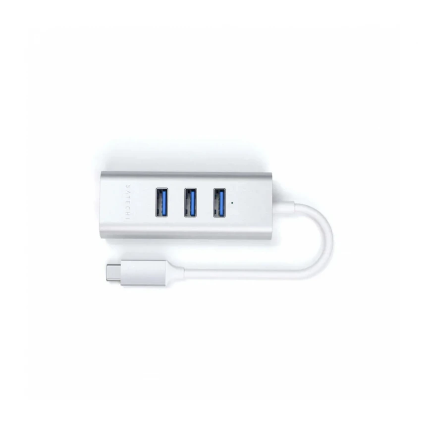 Satechi TYPE-C 2-IN-1 USB HUB SA ETHERNET - Silver
