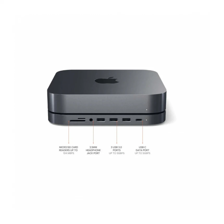 SATECHI TYPE-C ALUMINUM STAND &amp; HUB FOR MAC MINI