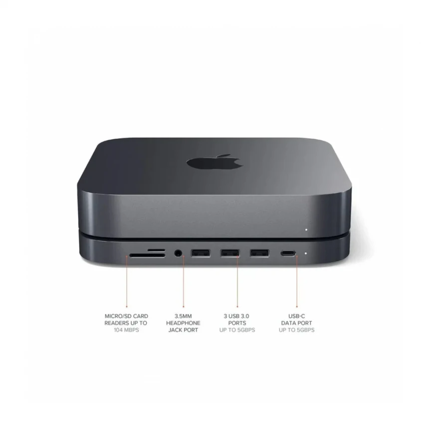 SATECHI TYPE-C ALUMINUM STAND &amp; HUB FOR MAC MINI