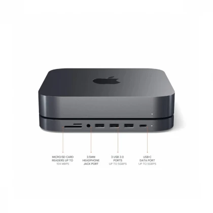 SATECHI TYPE-C ALUMINUM STAND &amp; HUB FOR MAC MINI