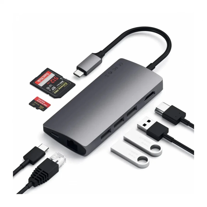 SATECHI TYPE-C MULTI-PORT ADAPTER 4K SA ETHERNET V2