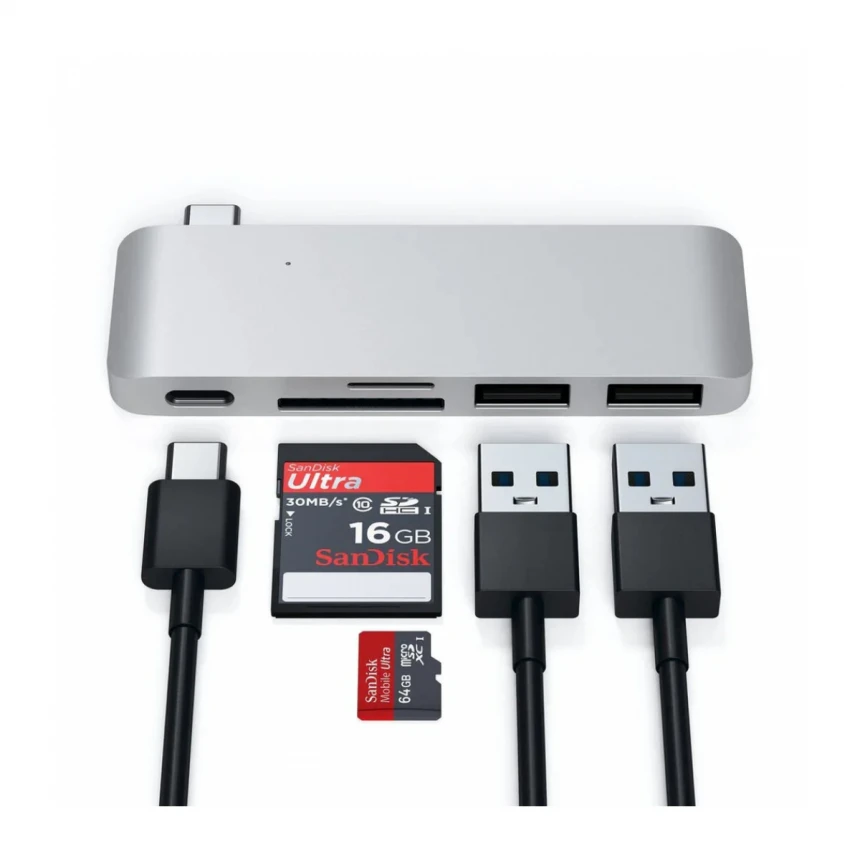 Satechi Type-C Pass USB Hub - Silver