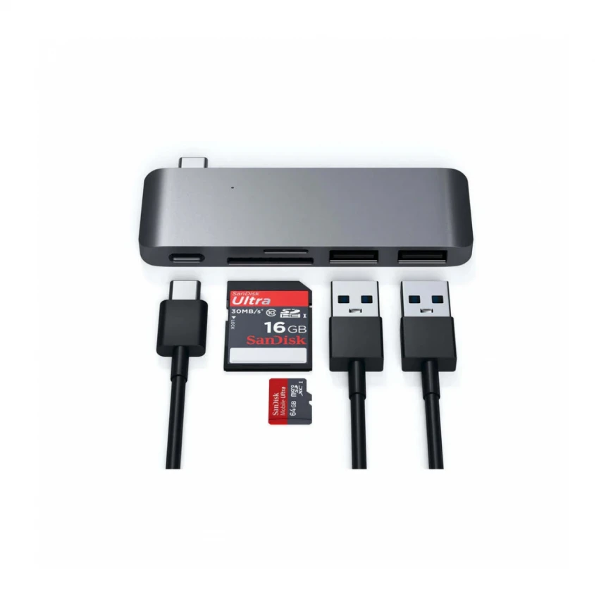 Satechi Type-C Pass USB Hub - Space Gray
