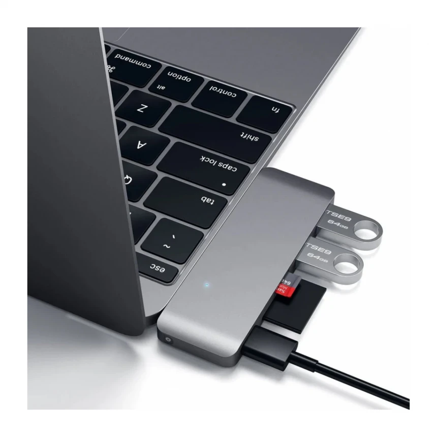 Satechi Type-C Pass USB Hub - Space Gray