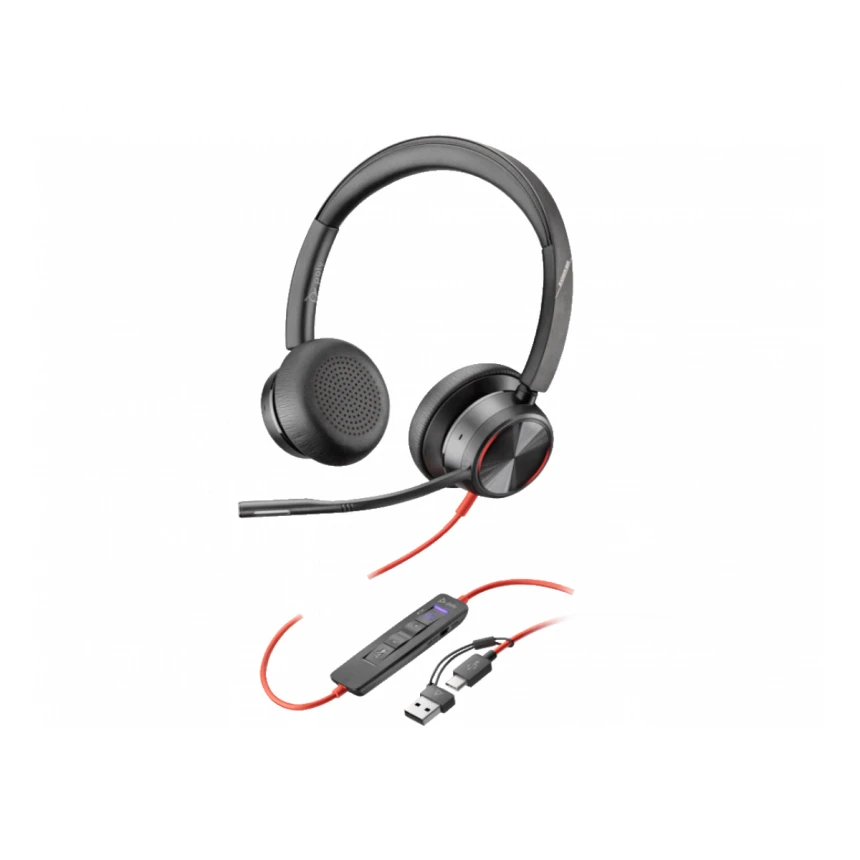 Slušalice HP Poly Blackwire 8225 Stereo/Hibrid ANC/AFence/USB-C+USB-C/A Adapter/8X223AA/crna