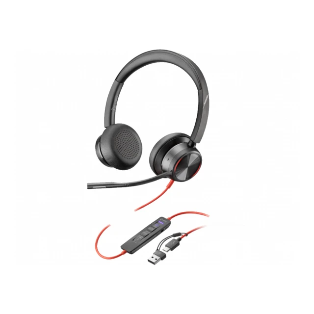 Slušalice HP Poly Blackwire 8225 Stereo/Hibrid ANC/AFence/USB-C+USB-C/A Adapter/8X223AA/crna