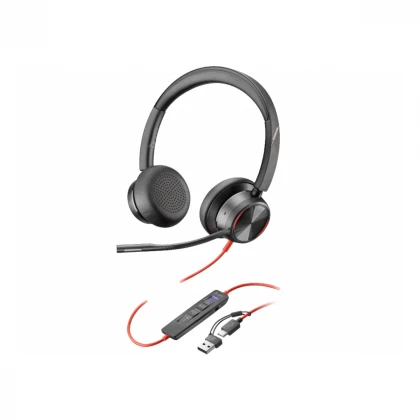 Slušalice HP Poly Blackwire 8225 Stereo/Hibrid ANC/AFence/USB-C+USB-C/A Adapter/8X223AA/crna