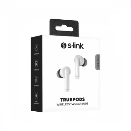 Slušalice sa mikrofonom S-Link TruePods TWS IPX4 Bluetooth bele