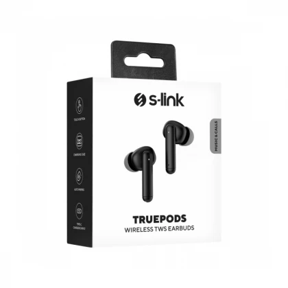 Slušalice sa mikrofonom S-Link TruePods TWS IPX4 Bluetooth crne