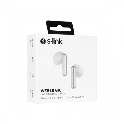Slušalice sa mikrofonom S-Link Weber G10 TWS Bluetooth 5.1 bele