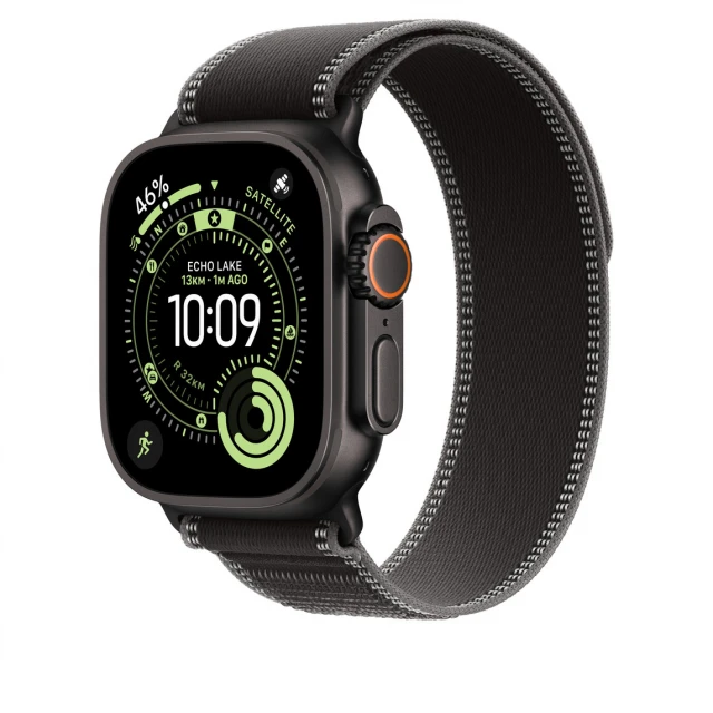 49mm Black/Charcoal Trail Loop – S/M - Natural Titanium Finish