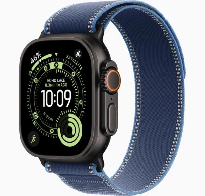 49mm Blue/Bright Blue Trail Loop - M/L - Black Titanium Finish